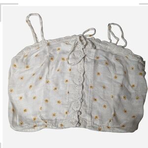 Pre-owned Aeropostale White and Yellow Floral Top